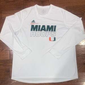 Adidas Miami Hurricanes Long Sleeve Training Tee White XL